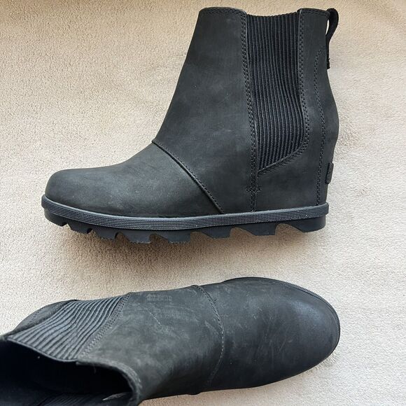 Sorel Joan Of Arctic II Hidden Wedge Heel Black Boot Women 8.5 Waterproof - Picture 16 of 16